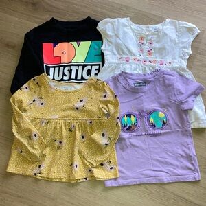 Justice Kids Love Graphic Long Sleeve Tee - Black and Multicolor